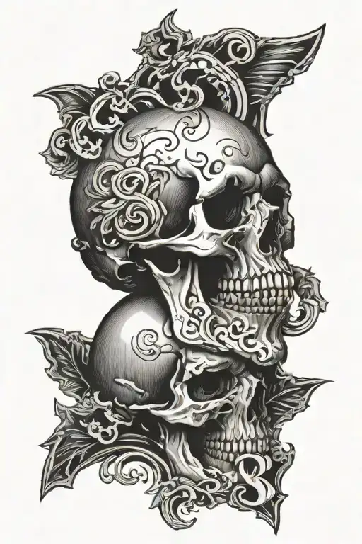 Skull With The Letters S And P Engraved In Bone