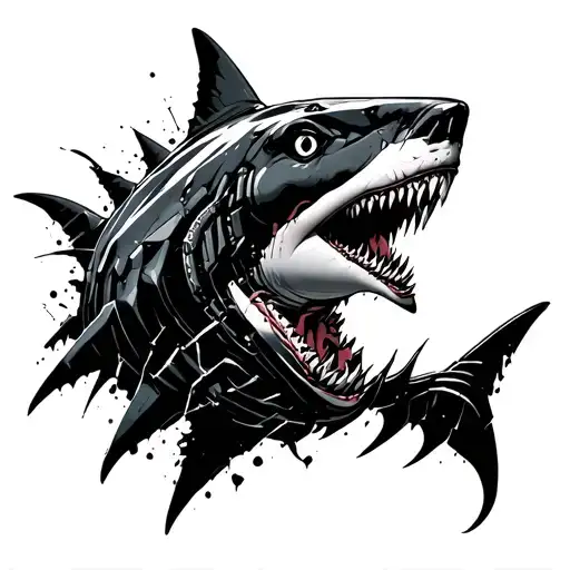 A Futuristic Cybernetic Shark Inspired By Call Of Duty Gaming Elements