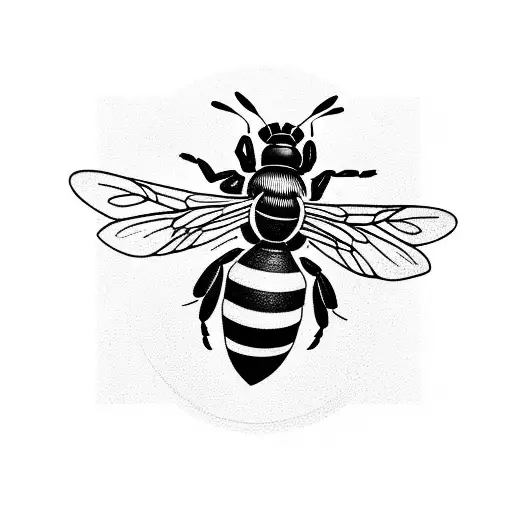 A Detailed Illustration Of A Worker Bee Surrounded By Tools And Machinery