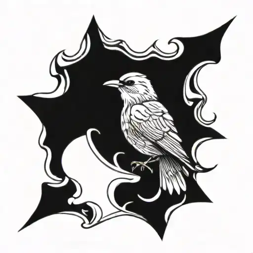 Bird And Wave Forming The Shape