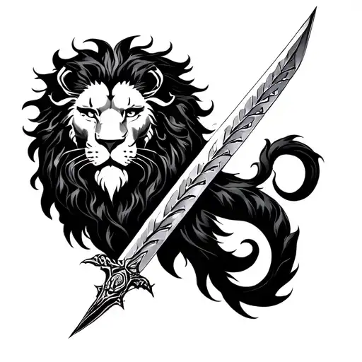 Lion Sword Scales Intertwined