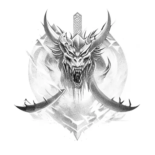 A Fierce Warrior From A Video Game Battling A Mythical Creature