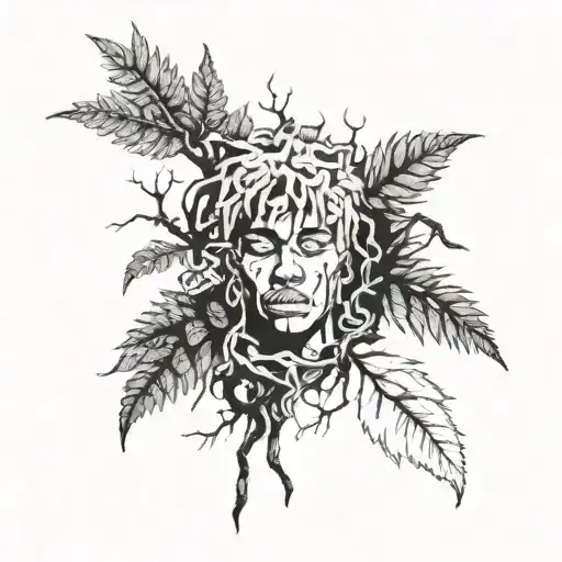 Combine Xxxtentacion's Album Cover Art With Poison Trees In A Blackwork Half-sleeve Design