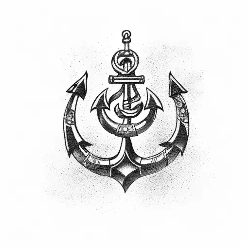 A Marine Corps Anchor Wrapped With Intricate Chinese Calligraphy Representing Honor And Courage