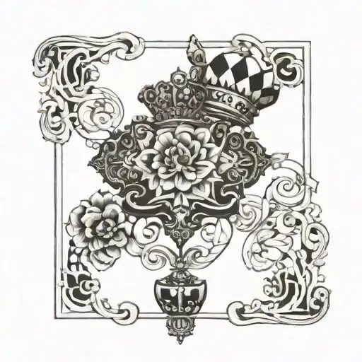 King Carreaux Card And Two Of Trefle