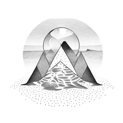 Desert With Hourglass In Background