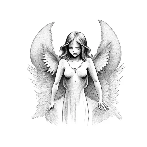 Angel With Sky Background