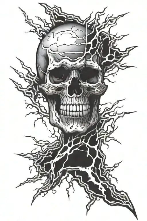 Skull Forearm Lightning Bolt