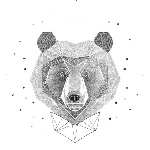 Bear Surrounded By Geometric Shapes
