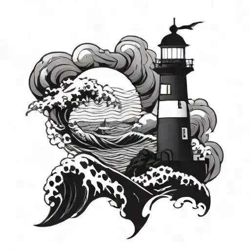 A Lighthouse Surrounded By Crashing Waves Symbolizing Faith And Guidance In Turbulent Times