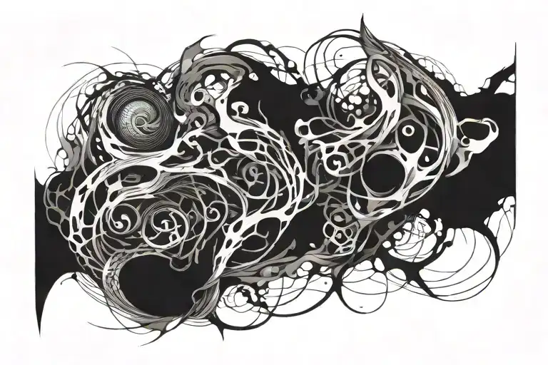 Abstract Blackwork Tattoo Representing Torment And Trauma