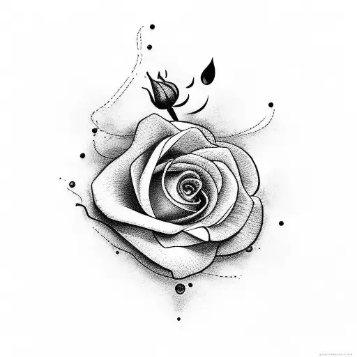 Bleeding Rose With Falling Petals