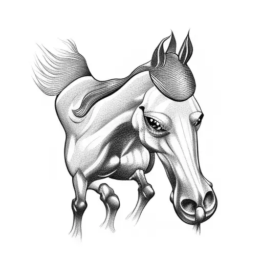 Horse Hoof With Human Hand