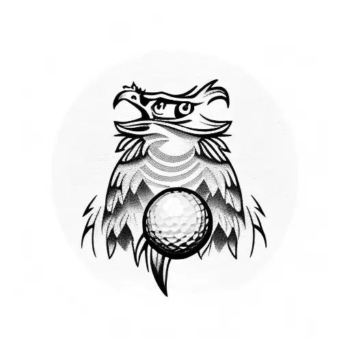 Eagle Holding A Golf Ball Winking