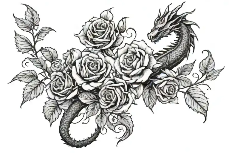 Dragon Roses And Vines