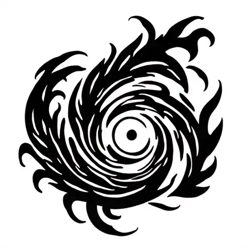 Hurricane Symbol With Paisley Fill