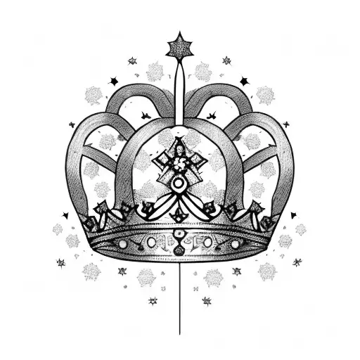 A Crown Made Of Flowers With Stars Shining Above It