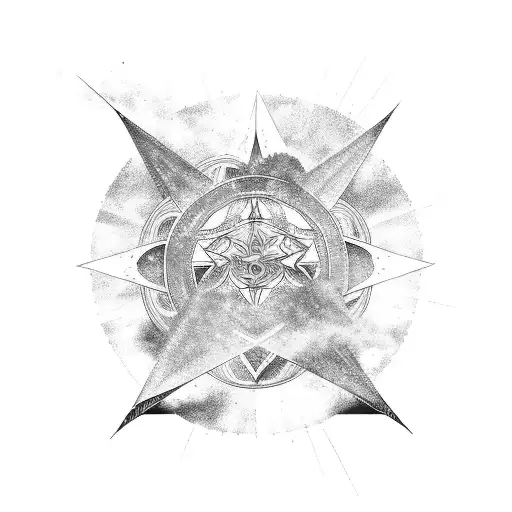 A Celestial Scene With A Prism And Rainbow Colors