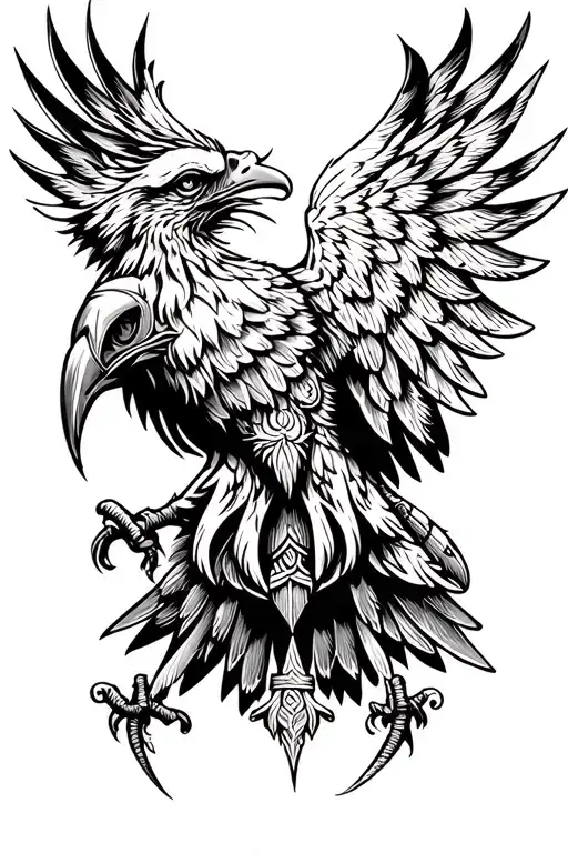Polish Eagle With Polska Style Viking