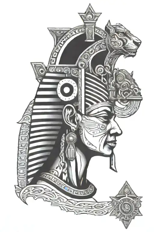 A Masculine Pharaoh In Egypt With Alchemical Symbols Representing Inner Strength And Transformation
