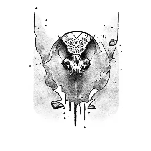 Raven On Top Of A Pile Of Skulls