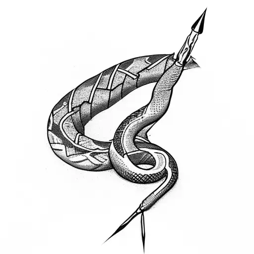 Arrow Piercing Through A Snake