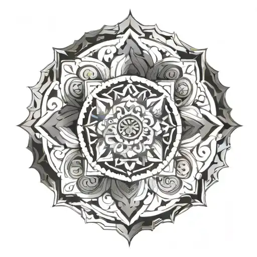 A Mandala Design Incorporating Elements From Different Countries The Client Has Traveled To