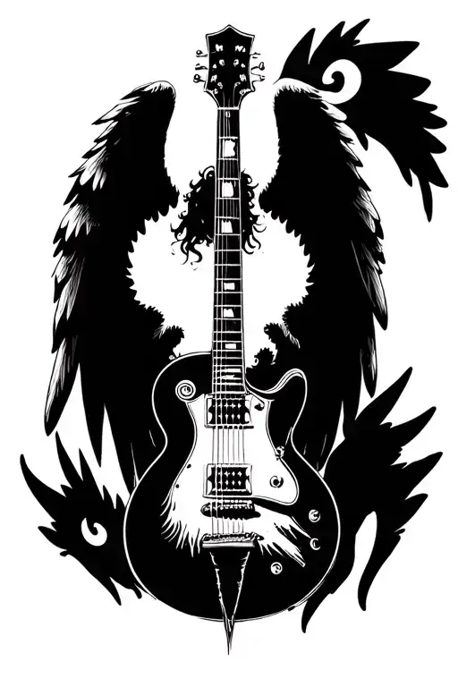 Angel Wings And Guitar