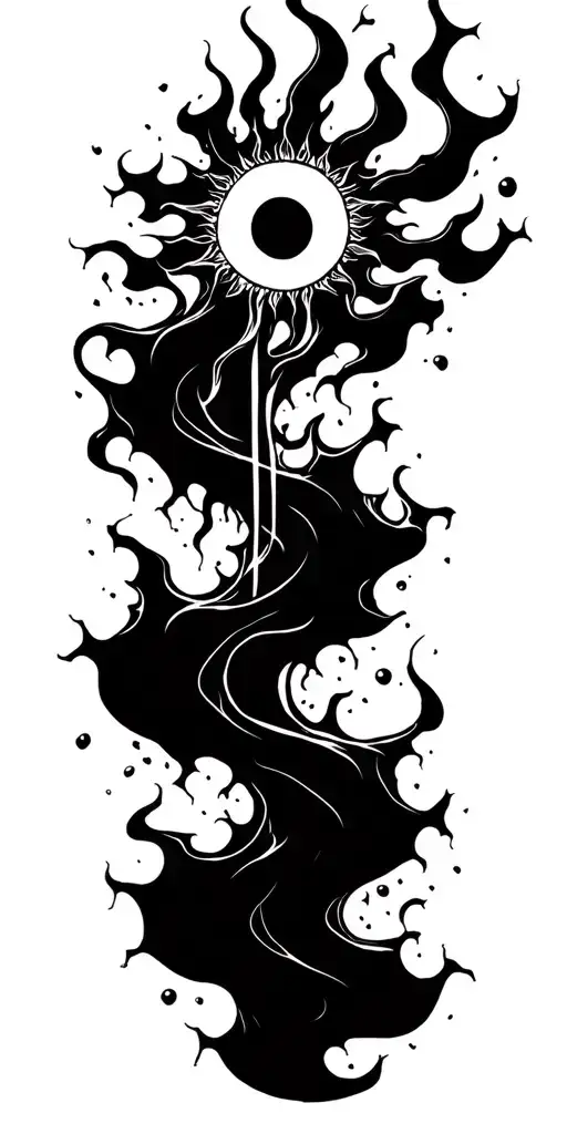 A Burning Sun Shattering Into Pieces