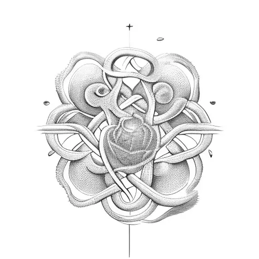 A Delicate Coquille Saint-jacques Shell Intertwined With The Symbol Of Love