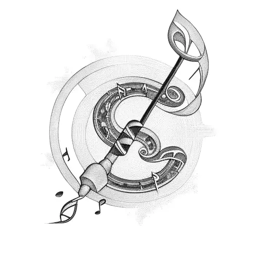 A Violet With Music Staff As Its Stem