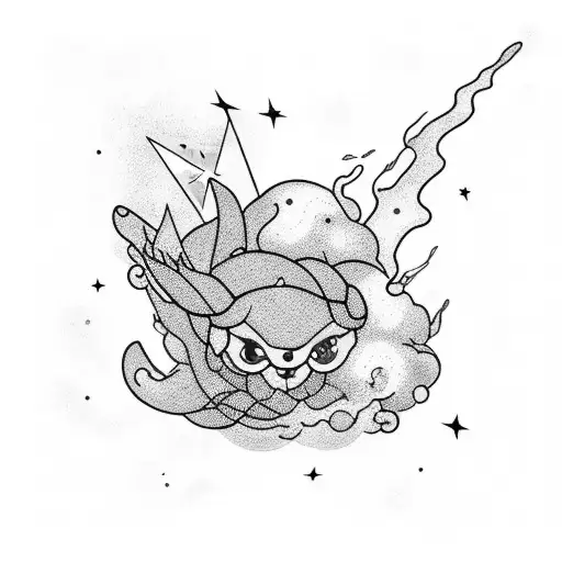 Clouds Mix8ng With Space And Lightnings