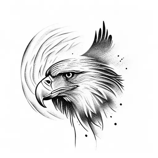 A Majestic Eagle Soaring Through A Vibrant Sunset Sky