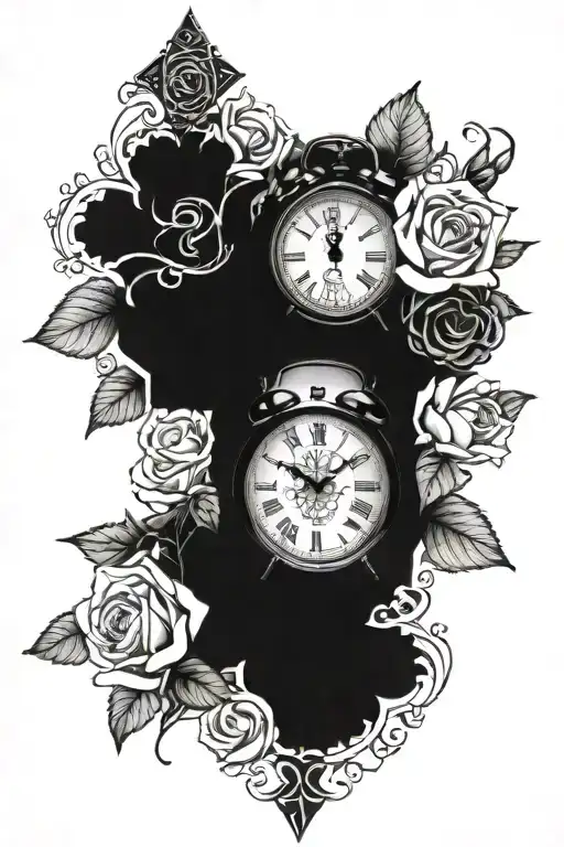 Clock Roses Cross