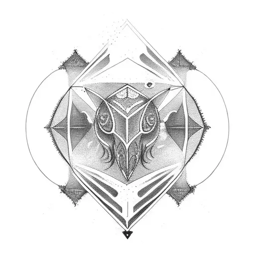 A Black Spade Surrounded By Intricate Geometric Patterns