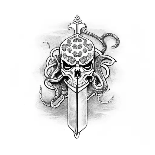 Sword With Skull And Snake