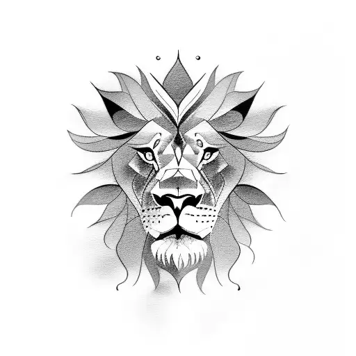 A Lion Holding A Quill Pen And A Paintbrush