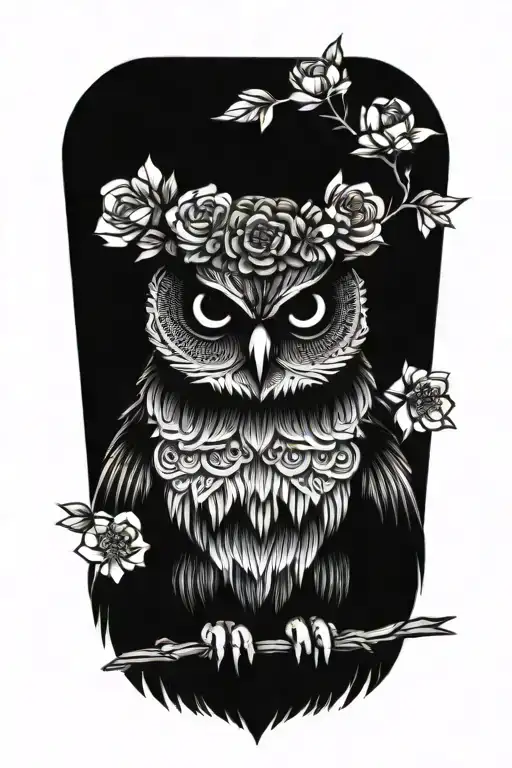 Owl Wearing Flower Crown