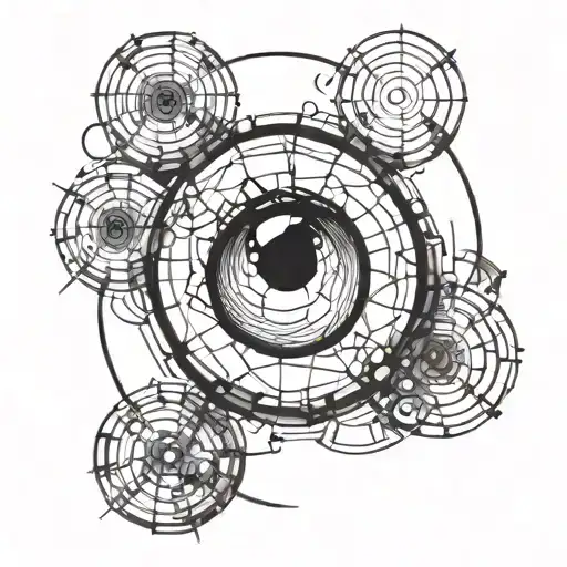 Black Circle Breaking Into Pieces Like Glass