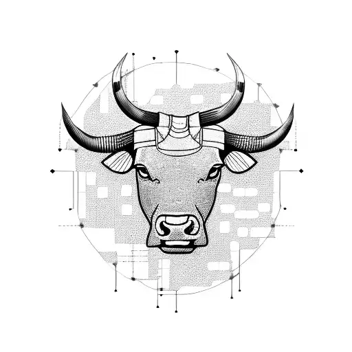 A Bull Made Of Lines Of Code Running Through A Circuit Board