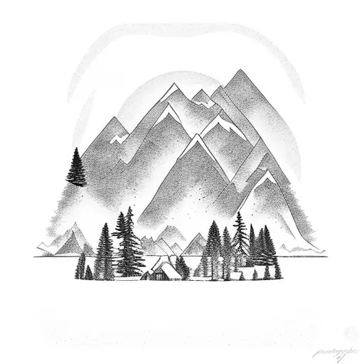 Mountain Scene With River Banks