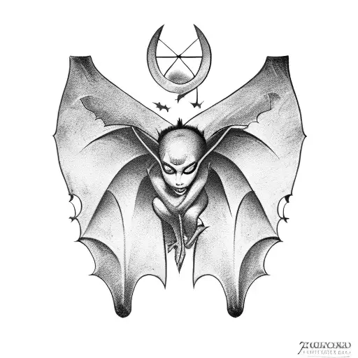 Bat Wings Forming The Shape Of A Succubus