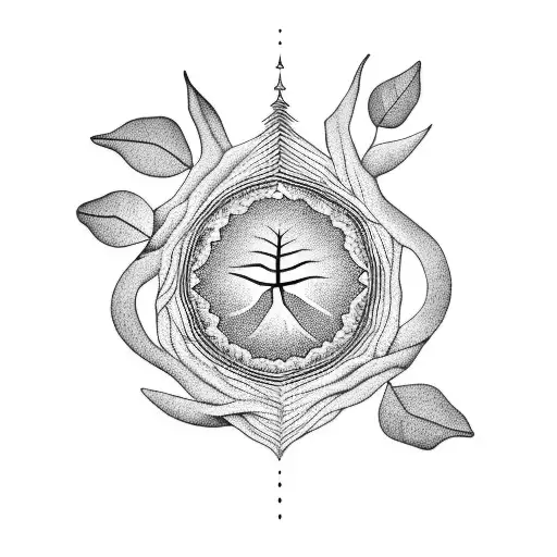 A Minimalist Tattoo Of The Album Cover Of Jack Johnson's Mango Tree