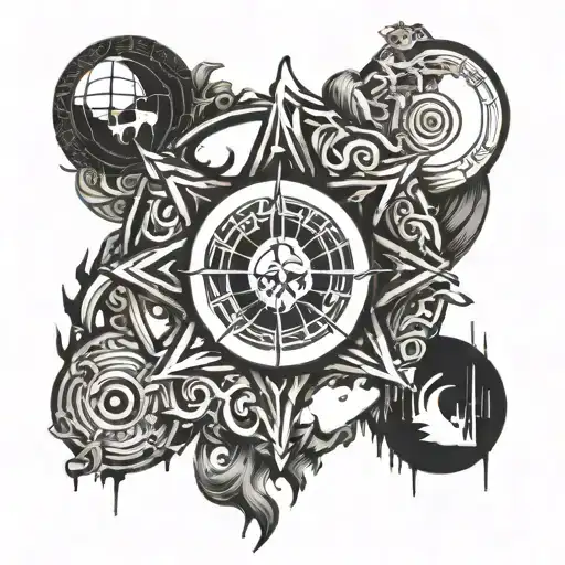 An Evil Philosophy Symbol Incorporating Elements Of Spirituality And Darkness