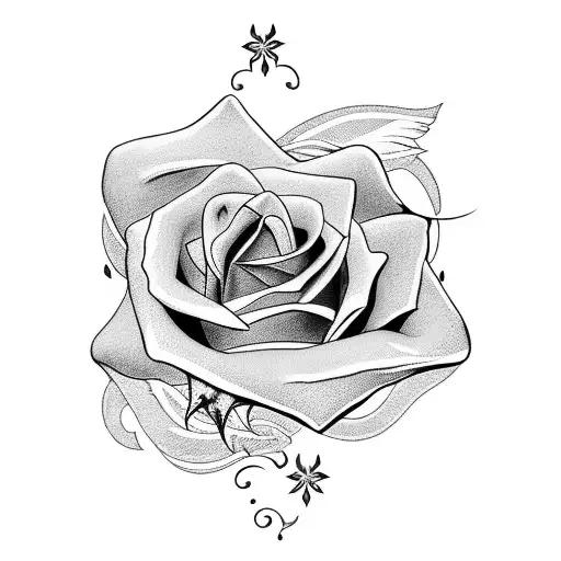 Cristian Cross With A Rose Around It