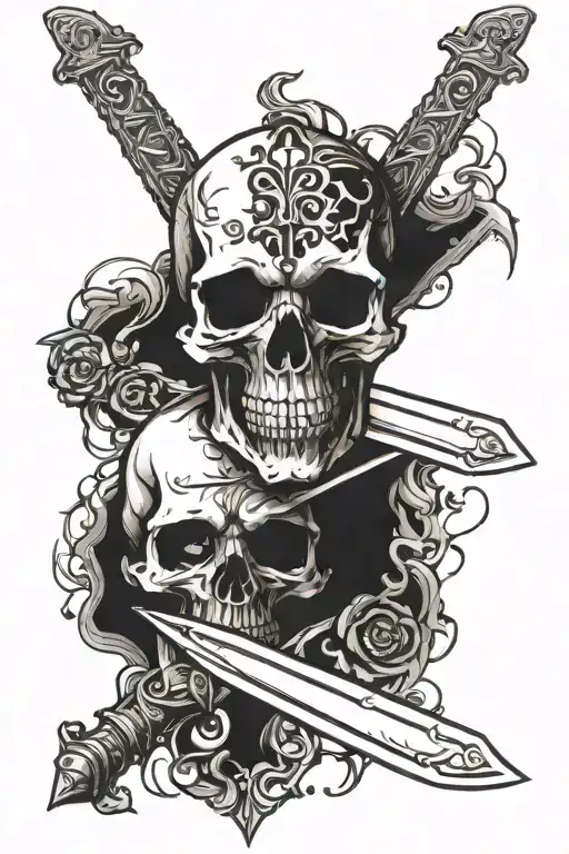 Skull In Sword Embedded