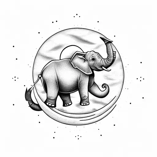 Elephant Under The Moon