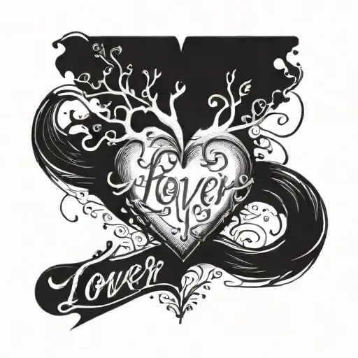 Heart With Script That Says Lover