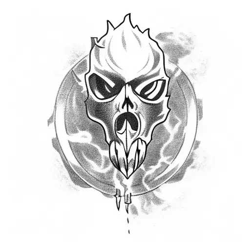 A Wyvern Skull With Smoke Coming From It's Nose Holes