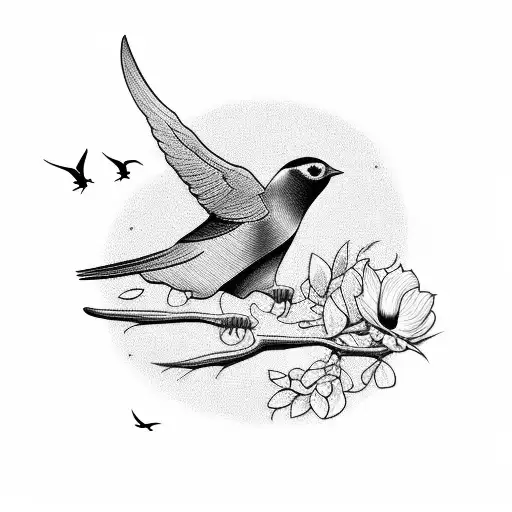 Bird That Flies With Other Birds In A Scenic Way